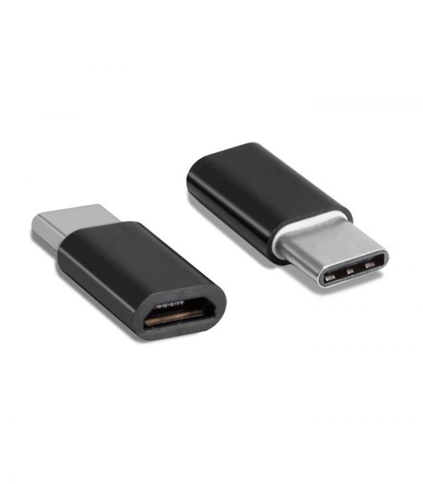 Powertech Adapter USB Type-C σε Micro USB - Μαύρο