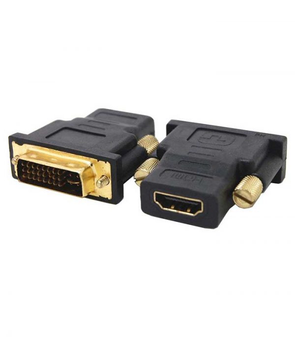Powertech adapter adapter απο DVI I(24+5) M σε HDMI F - Χρυσό