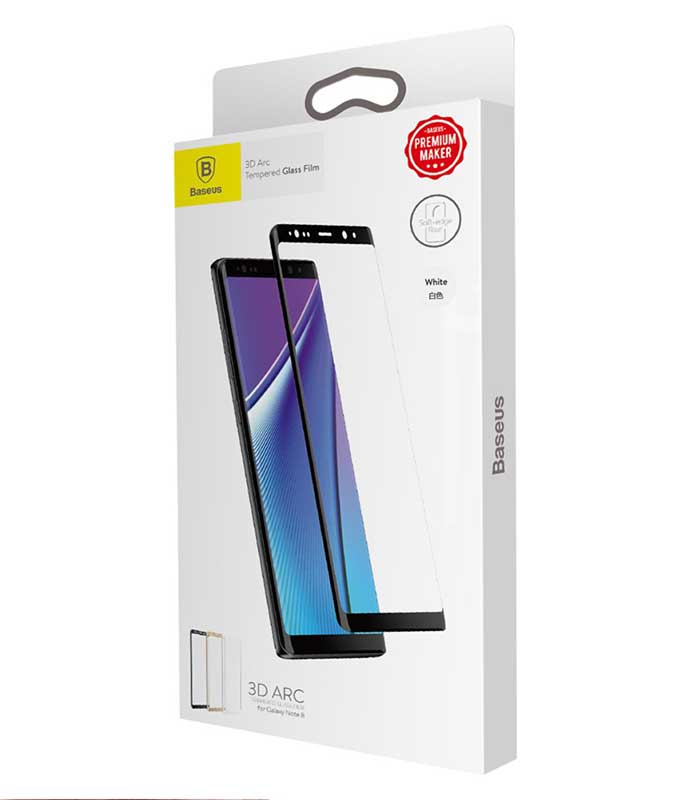 Baseus 3D Arc Tempered Glass Film Full Screen Protector with Silk-Screen Rim για Samsung Galaxy Note 8 - Λευκό
