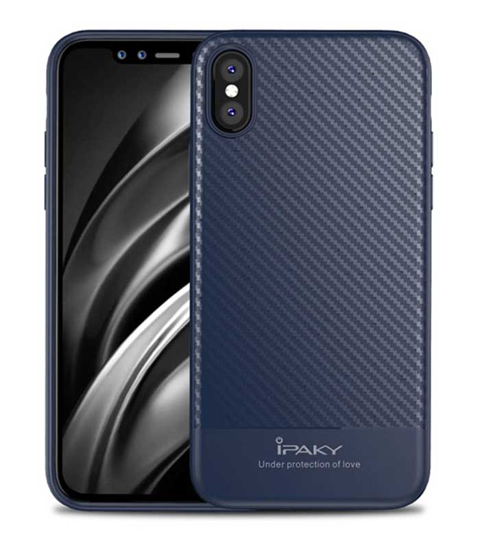 iPaky Carbon Fiber Θήκη για Samsung iPhone X/XS - Μπλε