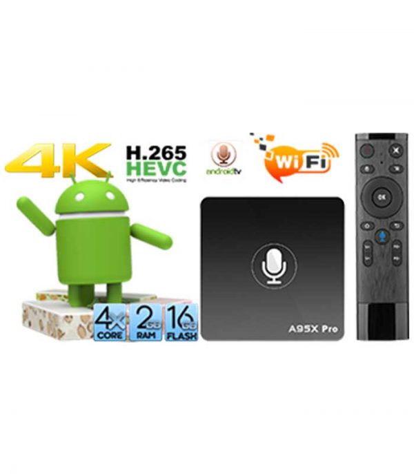 A95X Pro (S905W/2GB/16GB) Android TV Box + Voice Remote