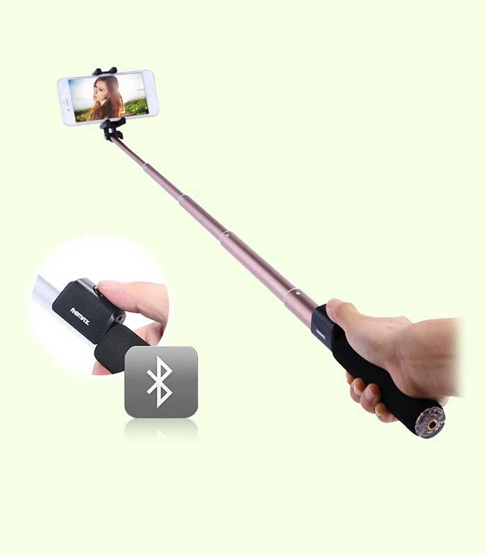 Remax P4 Selfie Stick Monopod with Wireless Bluetooth Shutter - Ασημί