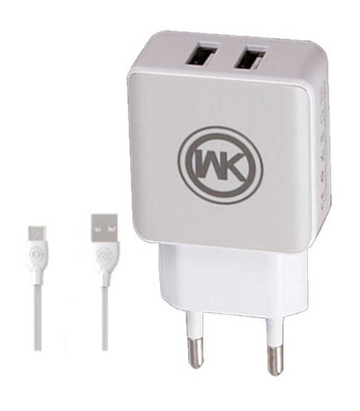WK WP-U11 Combo+ micro USB Cable & Wall Adapter - Λευκό