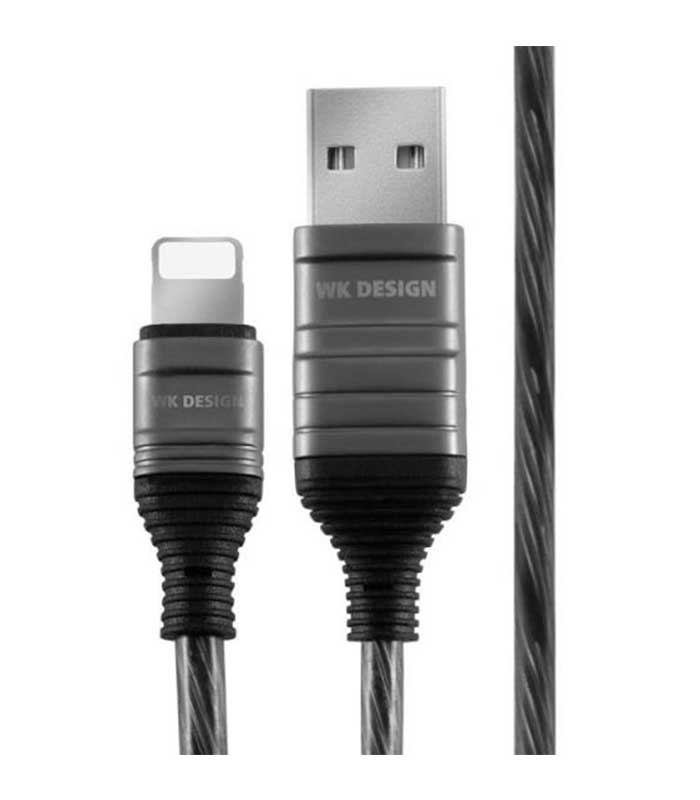 WK Kutry WDC-075 Καλώδιο Φόρτισης USB σε Lighting (1m) - Μαύρο Φωτιζόμενο