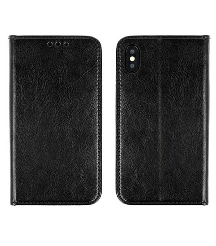 OEM Special Real Leather Smart Book Θήκη για Xiaomi Redmi Go - Μαύρο
