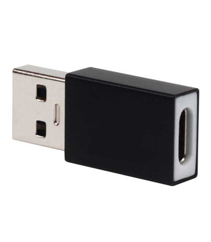 Powertech Adapter USB 2.0 male σε USB Type-C female - Μαύρο