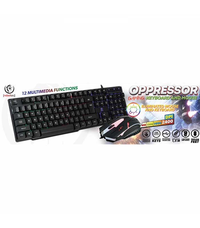 Rebeltec Oppressor Ενσύρματο Gaming Πληκτρολόγιο & Ποντίκι