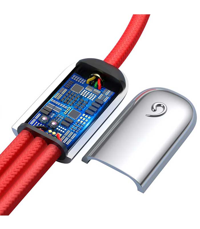 Baseus cable Three Little Pigs 3in1 3.5A USB to micro/Lightning /USB-C Κόκκινο 1.2 m (CAMLT-PG09)