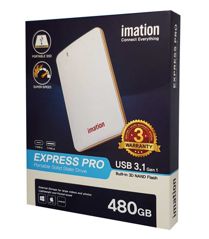IMATION SSD Express Pro 480GB, portable, USB 3.1, USB-C, 400-350MB/s