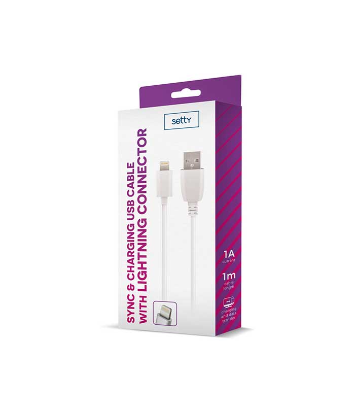 Setty Cable USB to Lightning (1m) - Λευκό