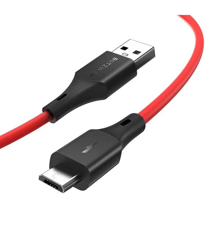 BlitzWolf BW-MC13 Καλώδιο USB to Micro USB PVC Cable 22 AWG Power + 30 AWG Data Wire Cores 1m - Κόκκινο