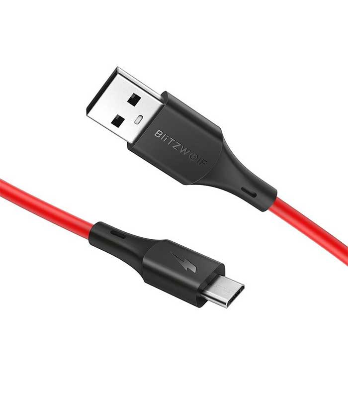 BlitzWolf Regular USB 2.0 to micro USB Cable Κόκκινο 1.8m (BW-MC14RED)