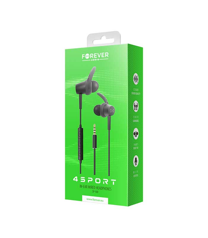 Forever 4Sport SP-100 ενσύρματα earphones - Μαύρα