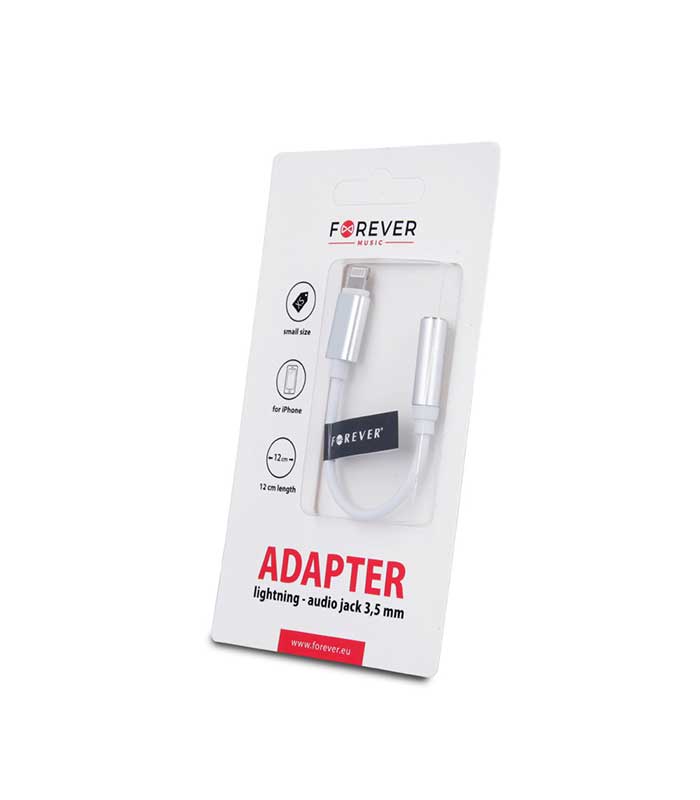 Forever Adapter για iPhone 8-PIN-audio jack 3,5 mm - Λευκό (D349)
