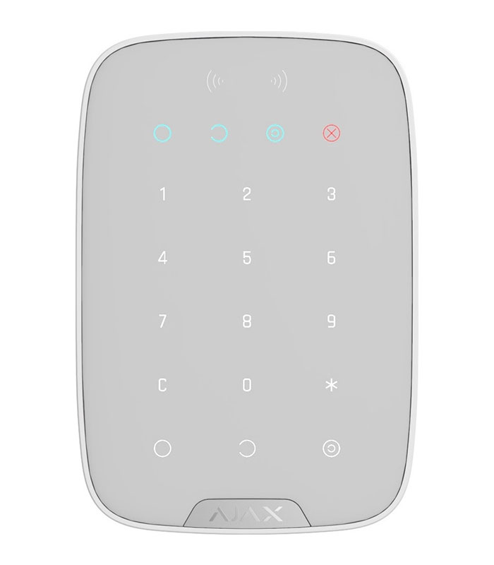 Ajax KeyPad Plus Ασύρµατο πληκτρολόγιο αφής με αναγνώστη RFID καρτών & tag - Λευκό