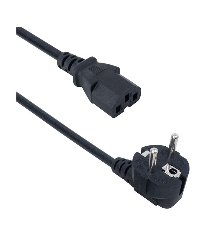 De Tech Schuko - IEC C13 Cable 1.5m Μαύρο (18043)