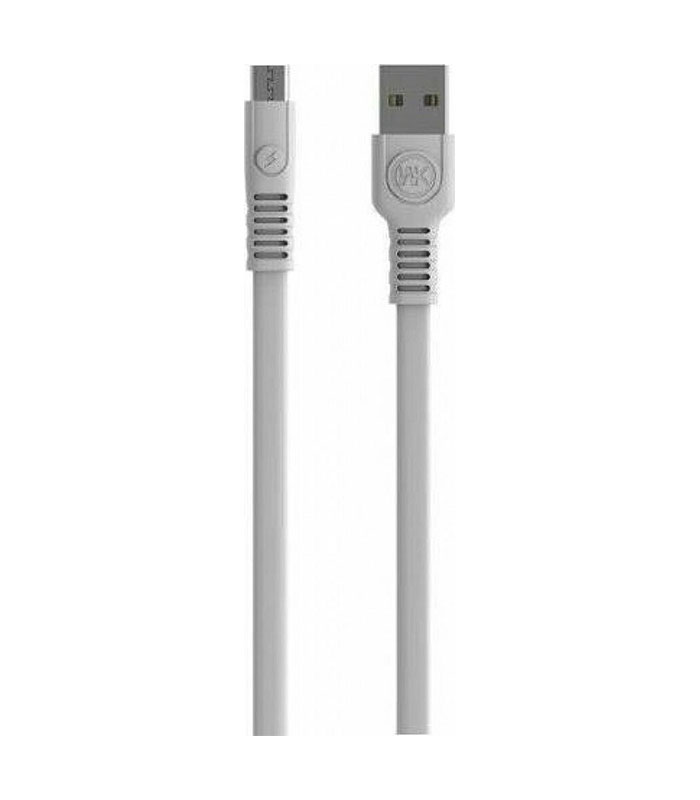WK Regular USB 2.0 to micro USB Cable Λευκό 2m (WDC-066)