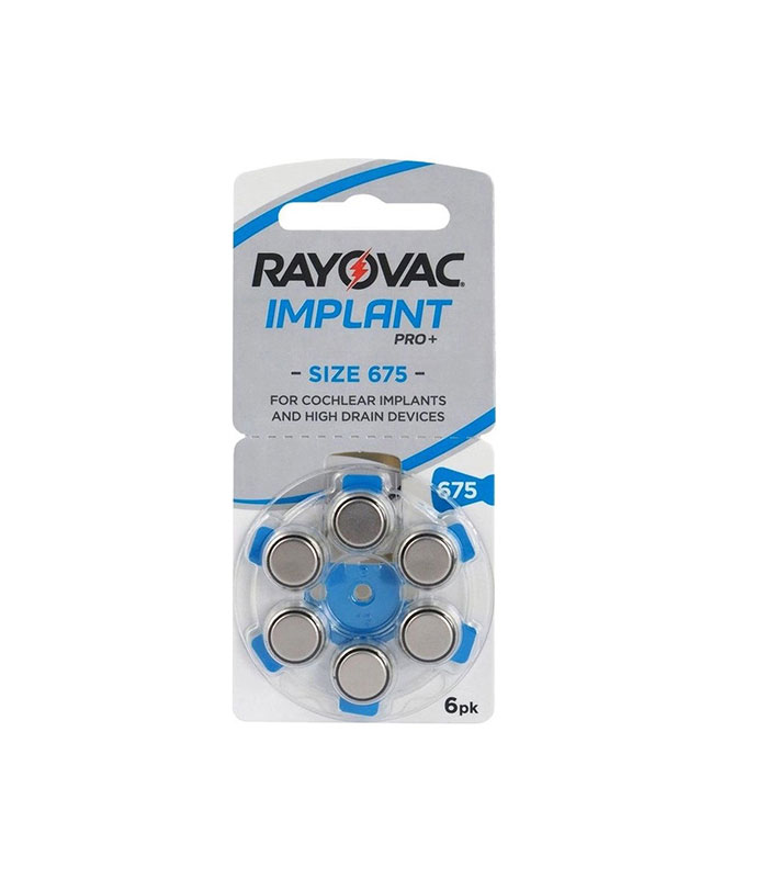 Rayovac Implant Pro+ Μπαταρίες Ακουστικών Βαρηκοΐας 675 1.45V 6τμχ