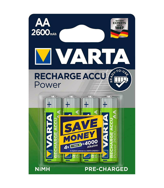 Varta Recharge Accu Power Επαναφορτιζόμενες Μπαταρίες AA Ni-MH 2600mAh 1.2V 4τμχ