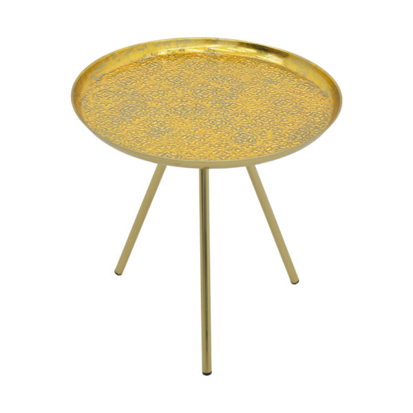 Βοηθητικό τραπέζι Jacksie Inart γκρι-χρυσό μέταλλο Φ41x43.5εκ